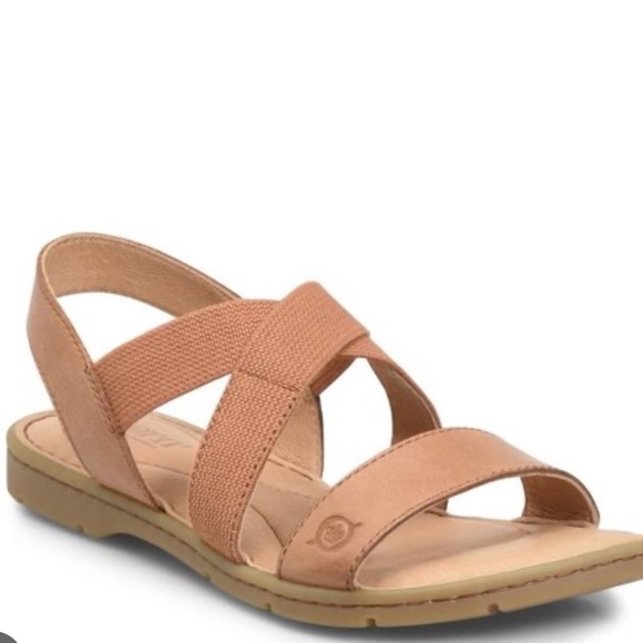Born Linden Tan Leather Comfy Sandals Size 7M